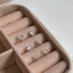 Brinco Trio Prata Ponto De Luz Coração