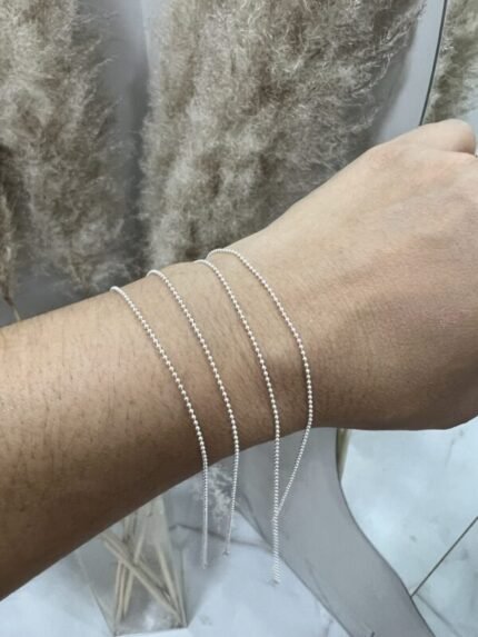 Pulseira Prata Mini Bolinhas